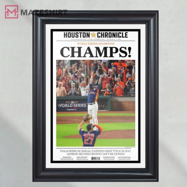 Houston Astros “Champs” Front Page Newspaper Best Poster